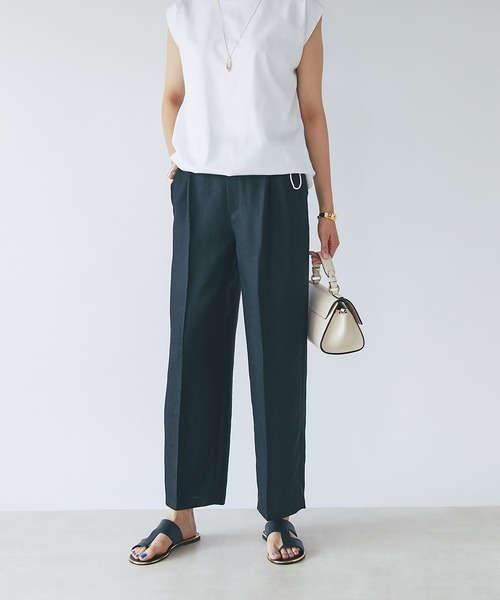 RIVE DROITE（リヴドロワ）の「リネンライクタックパンツ（その他パンツ・レディース・ブラック/ベージュ/グリーン・36/38）」の7枚目の写真