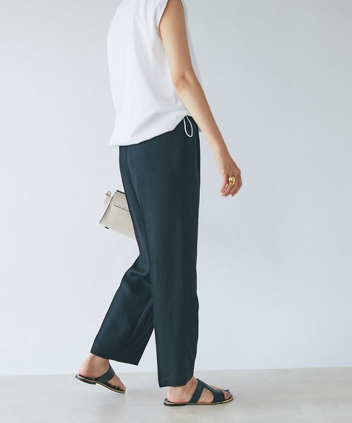 RIVE DROITE（リヴドロワ）の「リネンライクタックパンツ（その他パンツ・レディース・ブラック/ベージュ/グリーン・36/38）」の8枚目の写真