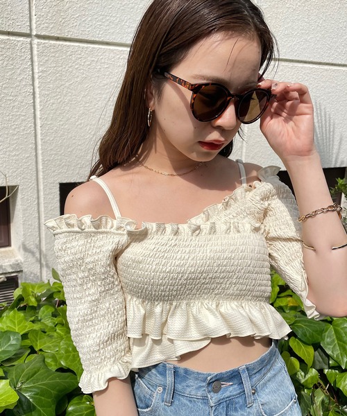 Chico（チコ）の「ボストンフレームサングラス（サングラス・レディース・ベージュ/ブラウン/ブラウン系その他/キャメル・FREE）」の8枚目の写真