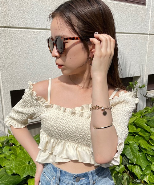 Chico（チコ）の「ボストンフレームサングラス（サングラス・レディース・ベージュ/ブラウン/ブラウン系その他/キャメル・FREE）」の7枚目の写真