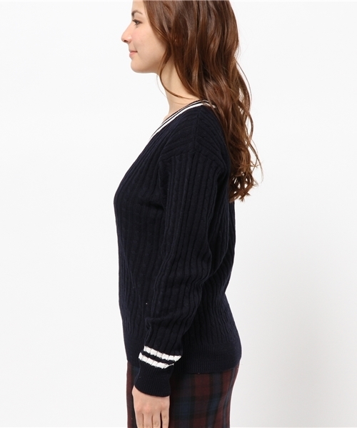 earth music&ecology（アースミュージックアンドエコロジー）の「チルデンニットプルオーバー（ニット/セーター・レディース・オフホワイト/LT.Gray/ネイビー/グリーン・SMALL/MEDIUM）」の6枚目の写真