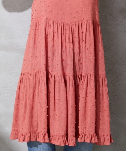 SMILE LAND（スマイルランド）の「大きいサイズ バックリボンティアードキャミソールチュニック（キャミソール・レディース・オレンジ/ブラック・3L/4L/5L/LL/L）」の14枚目の写真