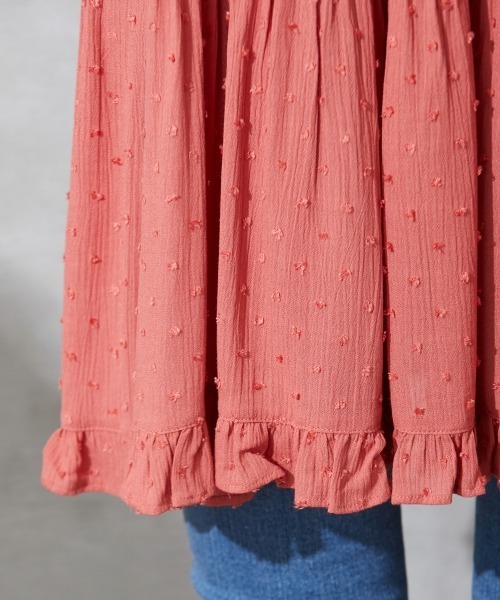 SMILE LAND（スマイルランド）の「大きいサイズ バックリボンティアードキャミソールチュニック（キャミソール・レディース・オレンジ/ブラック・3L/4L/5L/LL/L）」の16枚目の写真