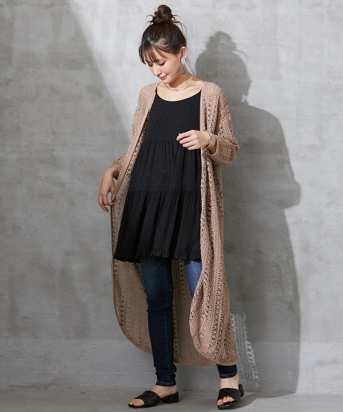 SMILE LAND（スマイルランド）の「大きいサイズ バックリボンティアードキャミソールチュニック（キャミソール・レディース・オレンジ/ブラック・3L/4L/5L/LL/L）」の5枚目の写真