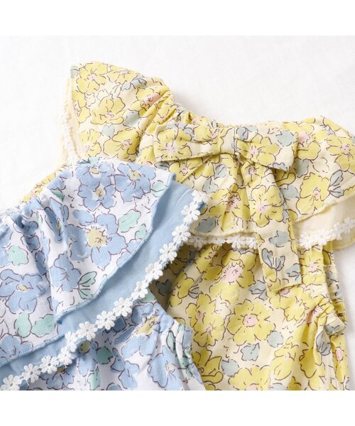 apres les cours（アプレレクール）の「ボタニカルチュニック（チュニック・キッズ・サックスブルー/イエロー・120/140/80/130/110/100/90）」の4枚目の写真