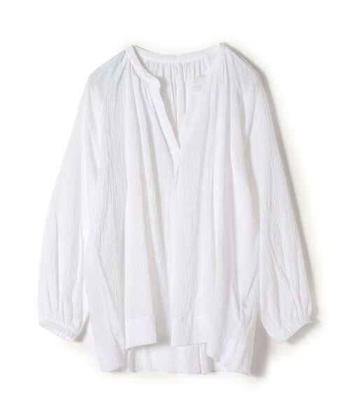 SHIPS Days（シップスデイズ）の「SHIPS Days: 綿ガーゼ カフタン ギャザーブラウス（シャツ/ブラウス・レディース・オフホワイト/ブラック/ベージュ・ONE SIZE）」の2枚目の写真