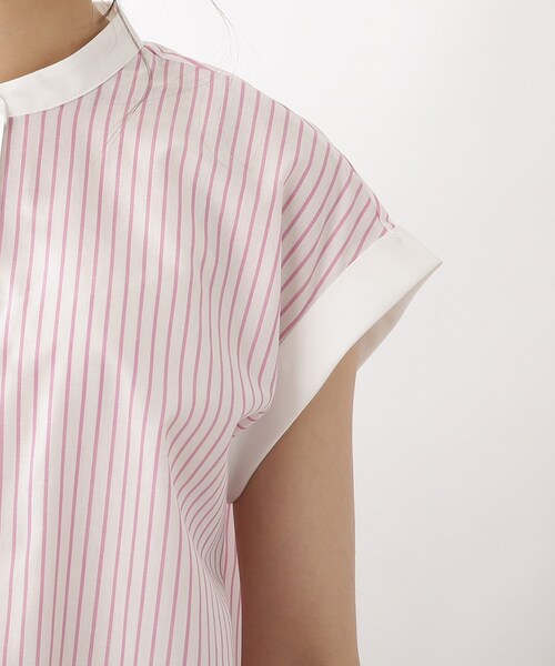 DRESKIP（ドレスキップ）の「◆配色パール調ボタンブラウス（シャツ/ブラウス・レディース・ピンク系7/ブルー系2/ホワイト系5・02/03/04）」の8枚目の写真