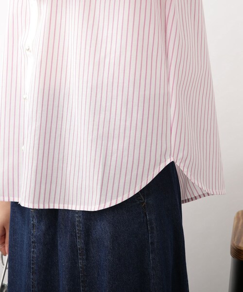 DRESKIP（ドレスキップ）の「◆配色パール調ボタンブラウス（シャツ/ブラウス・レディース・ピンク系7/ブルー系2/ホワイト系5・02/03/04）」の9枚目の写真