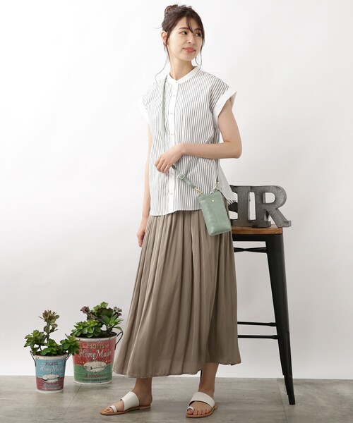 DRESKIP（ドレスキップ）の「◆配色パール調ボタンブラウス（シャツ/ブラウス・レディース・ピンク系7/ブルー系2/ホワイト系5・02/03/04）」の14枚目の写真