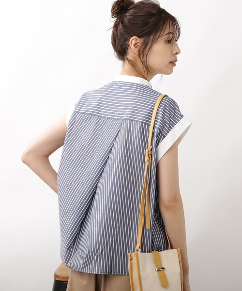 DRESKIP（ドレスキップ）の「◆配色パール調ボタンブラウス（シャツ/ブラウス・レディース・ピンク系7/ブルー系2/ホワイト系5・02/03/04）」の20枚目の写真