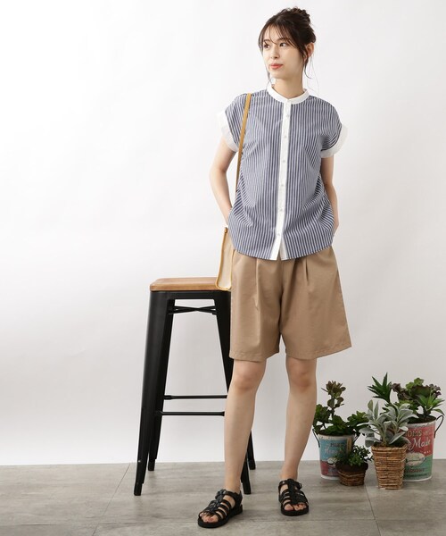 DRESKIP（ドレスキップ）の「◆配色パール調ボタンブラウス（シャツ/ブラウス・レディース・ピンク系7/ブルー系2/ホワイト系5・02/03/04）」の21枚目の写真