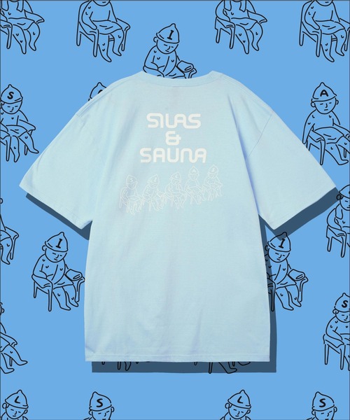 SILAS（サイラス）の「S/S SAUNA PRINT TEE GET FIT　サイラスサウナプリントTシャツゲットフィット　グラフィック　ロゴ（Tシャツ/カットソー・メンズ・ライトブルー/ホワイト/ブラック・LARGE/MEDIUM/X-LARGE）」の3枚目の写真