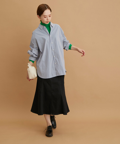 ROPE' PICNIC（ロペピクニック）の「【WEB限定カラー:チャコール,オレンジ】シアーカットタートル（Tシャツ/カットソー・レディース・チャコールグレー/ブラック/オレンジ/グリーン/グリーン系その他/キナリ/イエロー系その他4・38）」の13枚目の写真