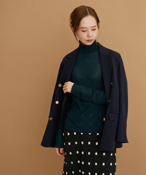 ROPE' PICNIC（ロペピクニック）の「【WEB限定カラー:チャコール,オレンジ】シアーカットタートル（Tシャツ/カットソー・レディース・チャコールグレー/ブラック/オレンジ/グリーン/グリーン系その他/キナリ/イエロー系その他4・38）」の14枚目の写真