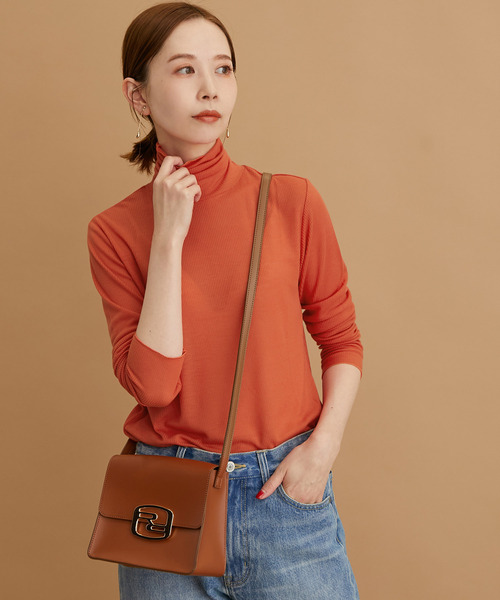 ROPE' PICNIC（ロペピクニック）の「【WEB限定カラー:チャコール,オレンジ】シアーカットタートル（Tシャツ/カットソー・レディース・チャコールグレー/ブラック/オレンジ/グリーン/グリーン系その他/キナリ/イエロー系その他4・38）」の16枚目の写真