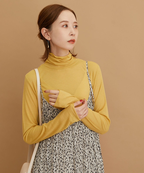 ROPE' PICNIC（ロペピクニック）の「【WEB限定カラー:チャコール,オレンジ】シアーカットタートル（Tシャツ/カットソー・レディース・チャコールグレー/ブラック/オレンジ/グリーン/グリーン系その他/キナリ/イエロー系その他4・38）」の17枚目の写真