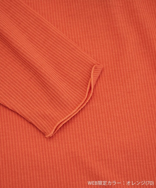 ROPE' PICNIC(ロペピクニック)の「【WEB限定カラー:チャコール,オレンジ】シアーカットタートル(Tシャツ/カットソー・レディース・チャコールグレー/ブラック/オレンジ/グリーン/グリーン系その他/キナリ/イエロー系その他4・38)」の9枚目の写真