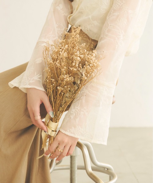 Ambre Neige(アンブルネージュ)の「2WAY花柄刺繍シアーブラウス/【WEB/EC限定商品】(シャツ/ブラウス・レディース・ベージュ/ピンク/アイボリー・FREE)」の15枚目の写真