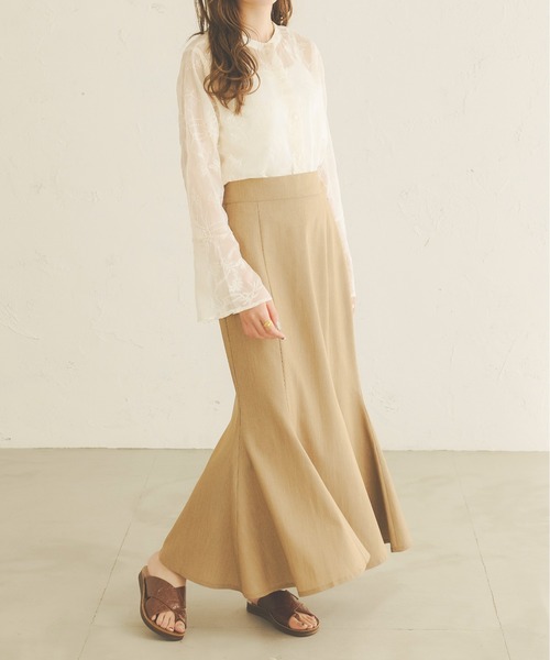 Ambre Neige(アンブルネージュ)の「2WAY花柄刺繍シアーブラウス/【WEB/EC限定商品】(シャツ/ブラウス・レディース・ベージュ/ピンク/アイボリー・FREE)」の6枚目の写真