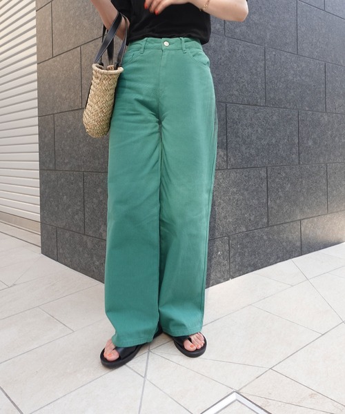 CORNERS（コーナーズ）の「カラーデニムワイドパンツ（デニムパンツ・レディース・ライトブルー/ブラック/グレー/ブルー/グリーン/ベージュ系その他/ロイヤルブルー・M）」の16枚目の写真