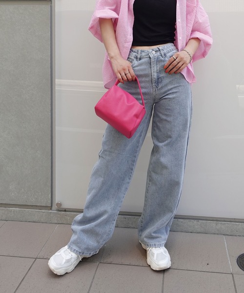 CORNERS（コーナーズ）の「カラーデニムワイドパンツ（デニムパンツ・レディース・ライトブルー/ブラック/グレー/ブルー/グリーン/ベージュ系その他/ロイヤルブルー・M）」の15枚目の写真