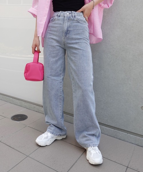 CORNERS（コーナーズ）の「カラーデニムワイドパンツ（デニムパンツ・レディース・ライトブルー/ブラック/グレー/ブルー/グリーン/ベージュ系その他/ロイヤルブルー・M）」の9枚目の写真