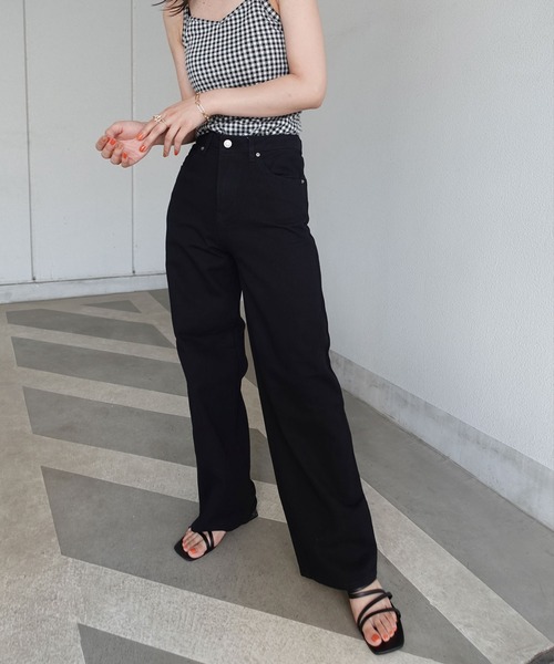 CORNERS（コーナーズ）の「カラーデニムワイドパンツ（デニムパンツ・レディース・ライトブルー/ブラック/グレー/ブルー/グリーン/ベージュ系その他/ロイヤルブルー・M）」の22枚目の写真