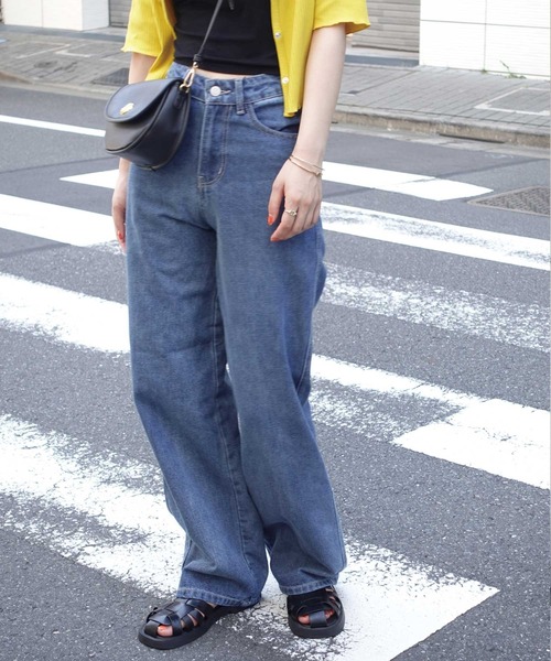 CORNERS（コーナーズ）の「カラーデニムワイドパンツ（デニムパンツ・レディース・ライトブルー/ブラック/グレー/ブルー/グリーン/ベージュ系その他/ロイヤルブルー・M）」の17枚目の写真