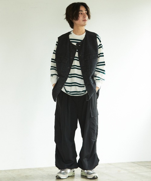 PBLIM（ページボーイリム）の「PAGEBOYLIM/ワッペンボーダーロンT（Tシャツ/カットソー・レディース・ホワイト系その他/ベージュ系その他/ネイビー系・MEDIUM/LARGE）」の4枚目の写真