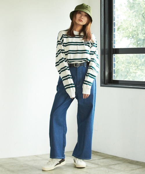 PBLIM（ページボーイリム）の「PAGEBOYLIM/ワッペンボーダーロンT（Tシャツ/カットソー・レディース・ホワイト系その他/ベージュ系その他/ネイビー系・MEDIUM/LARGE）」の6枚目の写真