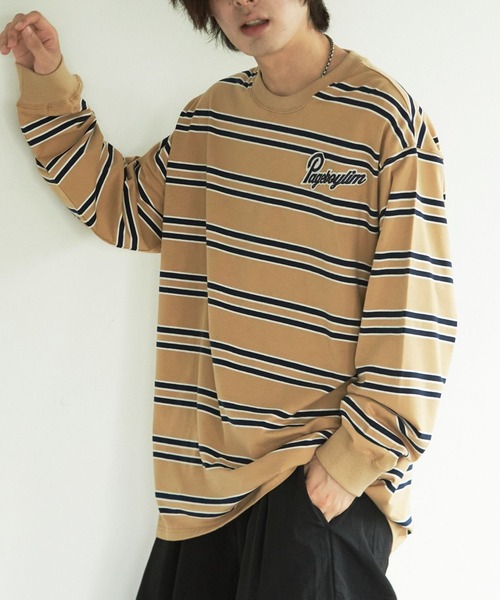 PBLIM（ページボーイリム）の「PAGEBOYLIM/ワッペンボーダーロンT（Tシャツ/カットソー・レディース・ホワイト系その他/ベージュ系その他/ネイビー系・MEDIUM/LARGE）」の7枚目の写真