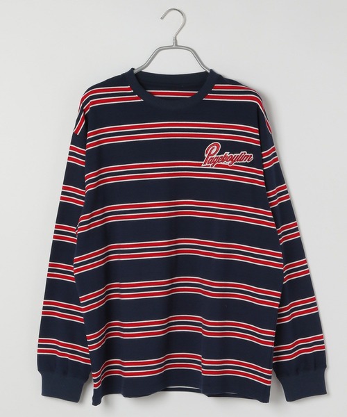 PBLIM（ページボーイリム）の「PAGEBOYLIM/ワッペンボーダーロンT（Tシャツ/カットソー・レディース・ホワイト系その他/ベージュ系その他/ネイビー系・MEDIUM/LARGE）」の14枚目の写真