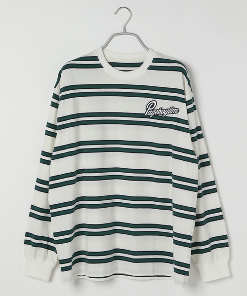 PBLIM（ページボーイリム）の「PAGEBOYLIM/ワッペンボーダーロンT（Tシャツ/カットソー・レディース・ホワイト系その他/ベージュ系その他/ネイビー系・MEDIUM/LARGE）」の16枚目の写真