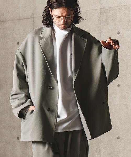 GLIMCLAP（グリムクラップ）の「mj8719-Cocoon silhouette jacket ジャケット（テーラードジャケット・メンズ・ブラック/ネイビー/グレー系その他・S/M/L）」の4枚目の写真