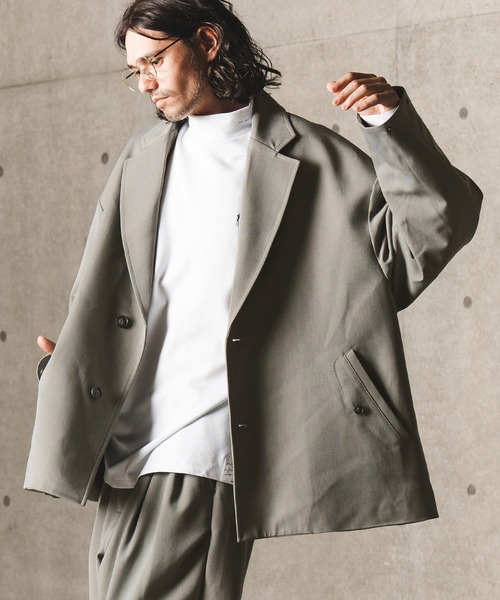 GLIMCLAP（グリムクラップ）の「mj8719-Cocoon silhouette jacket ジャケット（テーラードジャケット・メンズ・ブラック/ネイビー/グレー系その他・S/M/L）」の8枚目の写真