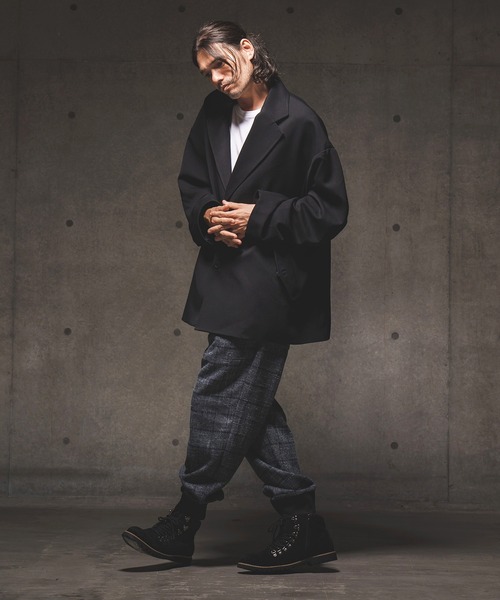 GLIMCLAP（グリムクラップ）の「mj8719-Cocoon silhouette jacket ジャケット（テーラードジャケット・メンズ・ブラック/ネイビー/グレー系その他・S/M/L）」の9枚目の写真