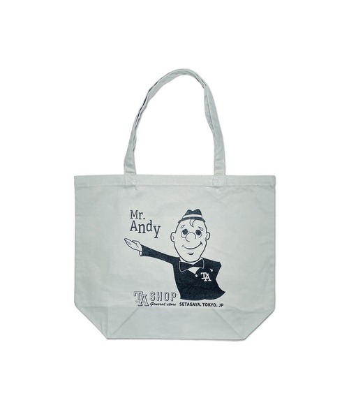 TRADITION ACOUSTIC.（トラディションアコースティック）の「TA.SHOP TOTE BAG Mr.Andy（トートバッグ・レディース・ナチュラル/グレー・L）」の4枚目の写真