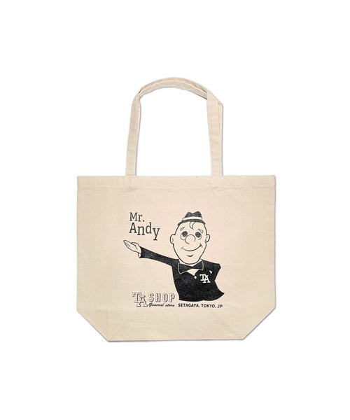 TRADITION ACOUSTIC.（トラディションアコースティック）の「TA.SHOP TOTE BAG Mr.Andy（トートバッグ・レディース・ナチュラル/グレー・L）」の5枚目の写真