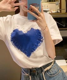ハートモチーフ立体ロゴデザインTシャツ【ZOZOTOWN限定】