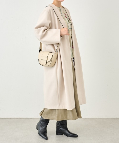 BEARDSLEY（ビアズリー）の「【NEWカラー入荷・先行販売】本革なのに軽量・イタリア製老舗メーカーのHERNAN フラップデザインBAG（ショルダーバッグ・レディース・ベージュ/ブラウン/シルバー/オフホワイト/グリーン・FREE）」の14枚目の写真