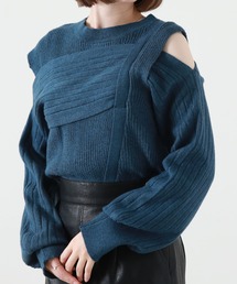 Cheek | 肩開きデザインニットプルオーバー(ニット/セーター)
