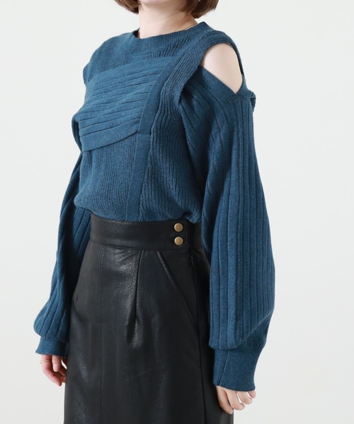 Cheek（チーク）の「肩開きデザインニットプルオーバー（ニット/セーター・レディース・アイボリー/ブルー/オレンジ・MEDIUM）」の16枚目の写真