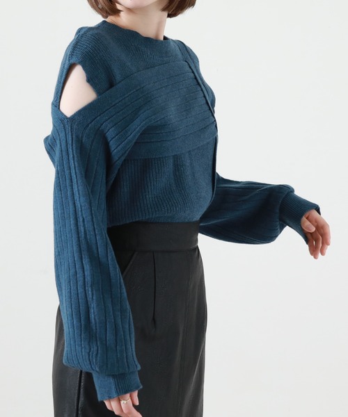 Cheek（チーク）の「肩開きデザインニットプルオーバー（ニット/セーター・レディース・アイボリー/ブルー/オレンジ・MEDIUM）」の17枚目の写真