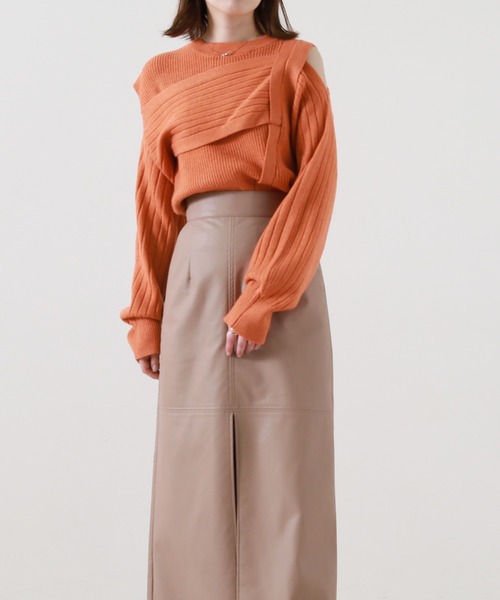 Cheek（チーク）の「肩開きデザインニットプルオーバー（ニット/セーター・レディース・アイボリー/ブルー/オレンジ・MEDIUM）」の19枚目の写真