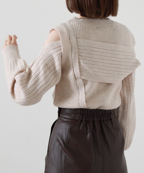 Cheek（チーク）の「肩開きデザインニットプルオーバー（ニット/セーター・レディース・アイボリー/ブルー/オレンジ・MEDIUM）」の9枚目の写真