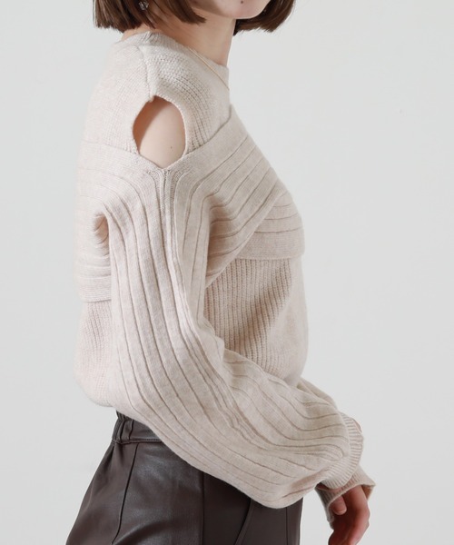 Cheek（チーク）の「肩開きデザインニットプルオーバー（ニット/セーター・レディース・アイボリー/ブルー/オレンジ・MEDIUM）」の10枚目の写真