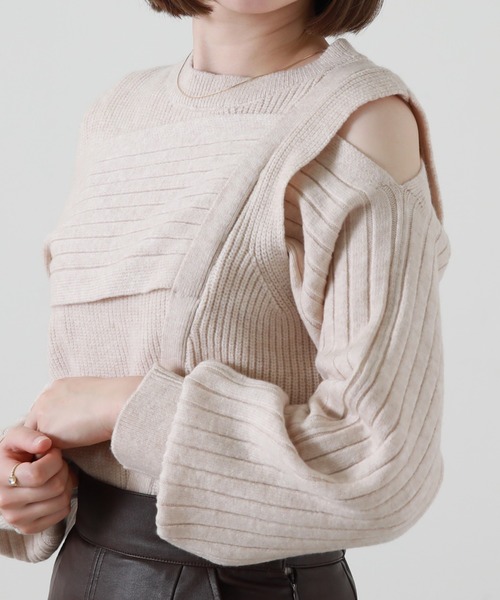 Cheek（チーク）の「肩開きデザインニットプルオーバー（ニット/セーター・レディース・アイボリー/ブルー/オレンジ・MEDIUM）」の11枚目の写真