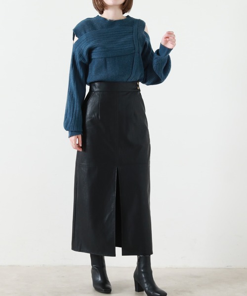 Cheek（チーク）の「肩開きデザインニットプルオーバー（ニット/セーター・レディース・アイボリー/ブルー/オレンジ・MEDIUM）」の12枚目の写真