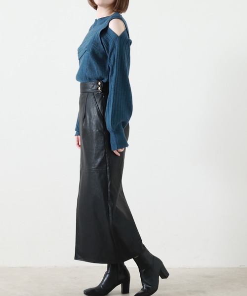 Cheek（チーク）の「肩開きデザインニットプルオーバー（ニット/セーター・レディース・アイボリー/ブルー/オレンジ・MEDIUM）」の14枚目の写真