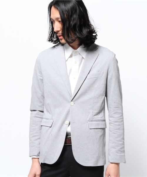 417 EDIFICE（フォーワンセブンエディフィス）の「◇COOL MAX / クールマックス : サーフニット2ボタンジャケット DEL.2（テーラードジャケット・メンズ・ブラック/グレー/コバルトブルー/チャコールグレー/ネイビー・SMALL/LARGE/X-LARGE/MEDIUM）」の8枚目の写真